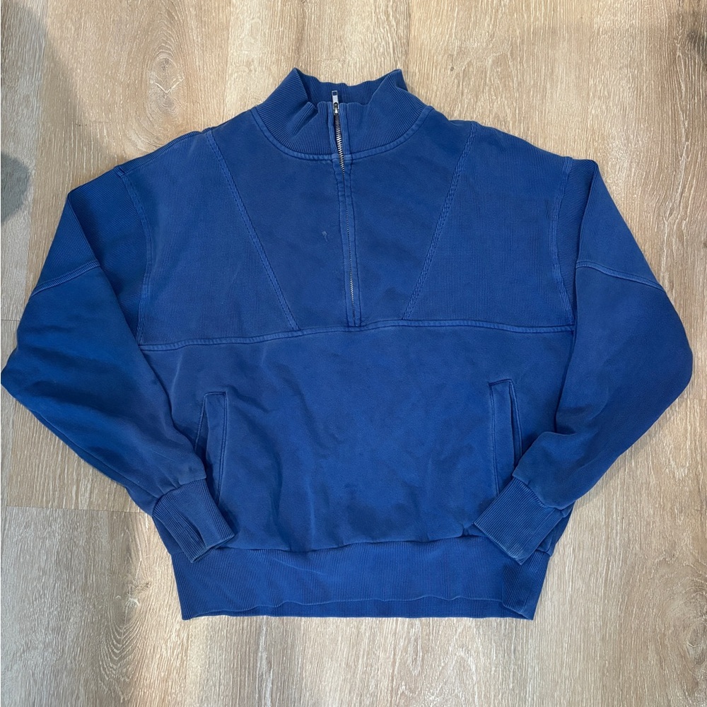 Forever 21 Blue Half-Zip Sweater